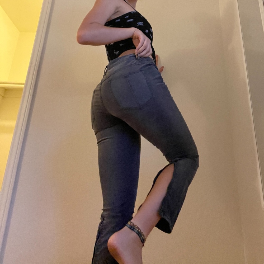 Free People Grey jeans with zipper size w30